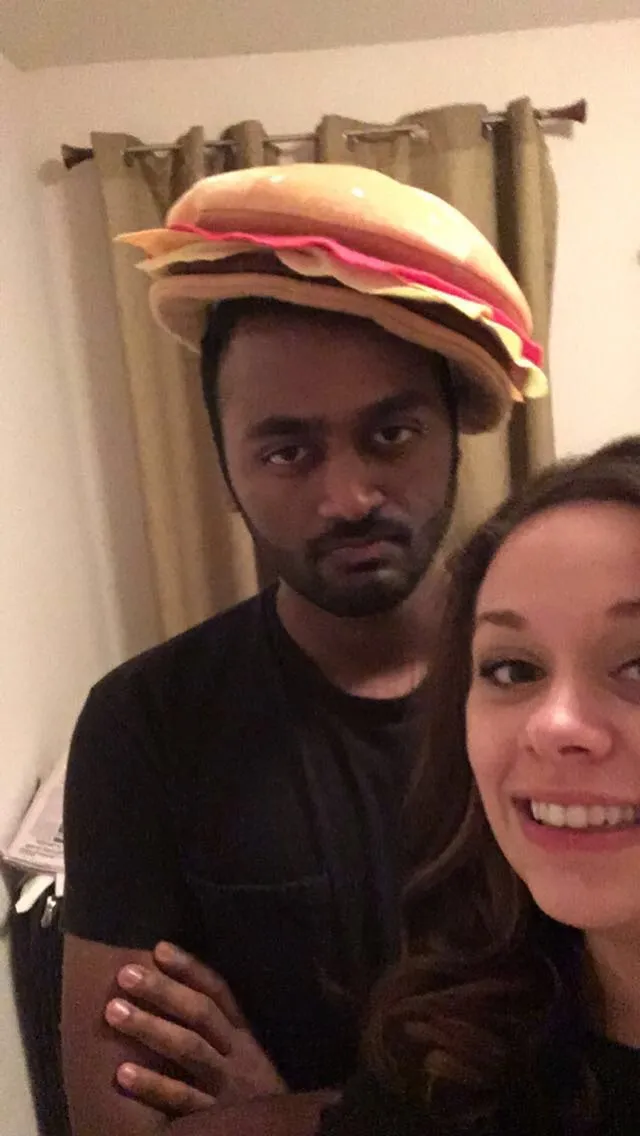 Brianna and Ivan in a playful throwback snapshot.